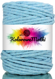 Sznurek Bawełniany Skręcany 10m 5mm Błękitny