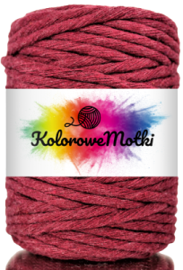 Sznurek Bawełniany Skręcany 10m 5mm Bordowy