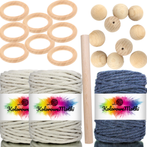 Zestaw do makramy 22 elementy Granatowy