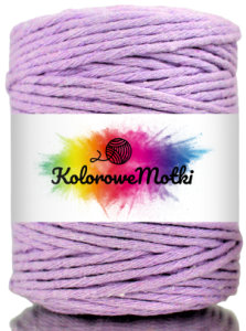 Sznurek Bawełniany Skręcany 20m 3mm Fioletowy