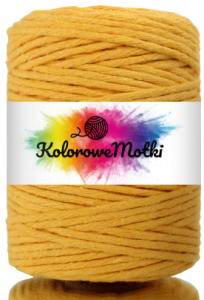 Sznurek Bawełniany Skręcany 20m 3mm Żółty