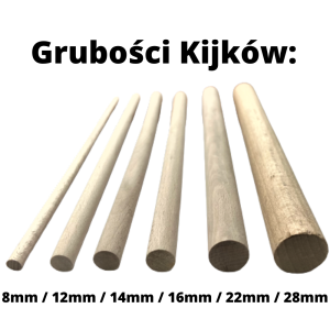 Drążek do Makramy drewniany 22mm x 30cm 