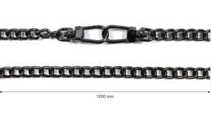 Łańcuszek z Karabińczykiem 120cm Czarny Torebka