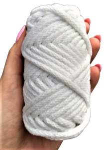 Sznurek bawełniany pleciony 20m 5mm Biały