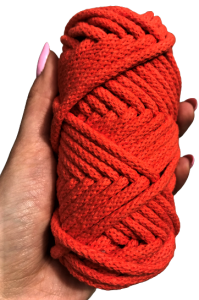 Sznurek bawełniany pleciony 20m 5mm Pomarańczowy