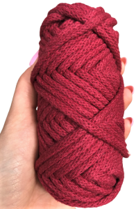 Sznurek bawełniany pleciony 20m 5mm Bordowy