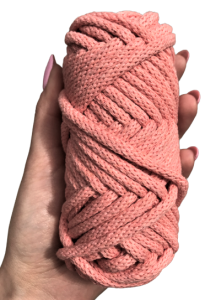 Sznurek bawełniany pleciony 20m 5mm Łososiowy