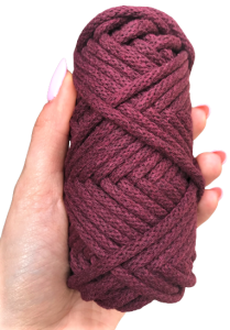 Sznurek bawełniany pleciony 20m 5mm Burgundowy