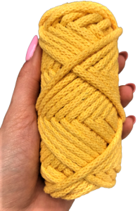 Sznurek bawełniany pleciony 20m 5mm Jasny Żółty