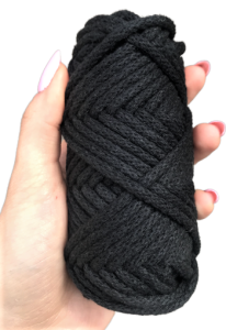 Sznurek bawełniany pleciony 20m 5mm Czarny