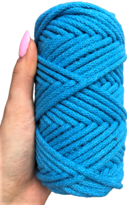 Sznurek bawełniany pleciony 50m 5mm Niebieski
