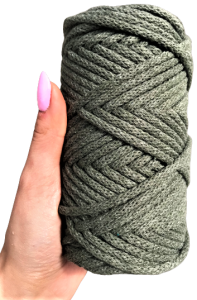 Sznurek bawełniany pleciony 50m 5mm Khaki