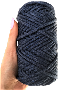 Sznurek bawełniany pleciony 50m 5mm Jeans