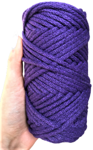 Sznurek bawełniany pleciony 50m 5mm Fioletowy