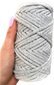 Sznurek bawełniany pleciony 50m 5mm Szary