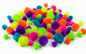 Pompony NEONOWE MIX 78 sztuk