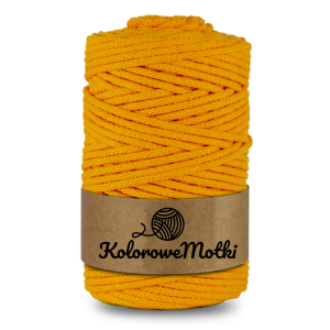 Sznurek bawełniany pleciony 100m 3mm Żółty