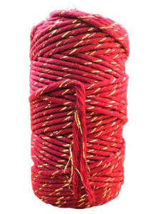 Sznurek Bawełniany Krwisty Złota Nić 60m 2mm