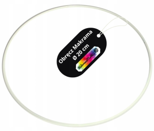 Obręcz Do Łapaczy Snów Kółko Metalowe Białe 20cm