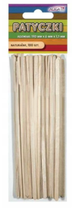 Patyczki bezbarwne drewniane wąskie