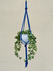 Kwietnik wiszący makrama ze sznurka boho CHABROWY