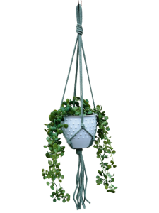 Kwietnik wiszący makrama ze sznurka boho PISTACJA