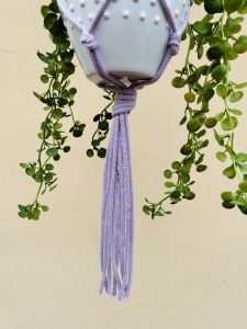 Kwietnik wiszący makrama ze sznurka boho LILIOWY
