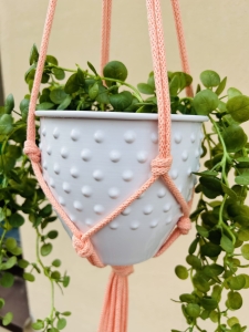 Kwietnik wiszący makrama ze sznurka boho ŁOSOŚ