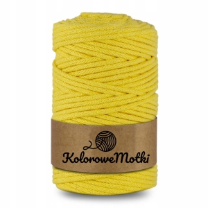 Sznurek Bawełniany Pleciony 100m 3mm Jasny Żółty