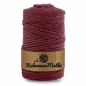 Sznurek Bawełniany Pleciony 100m 3mm Burgund