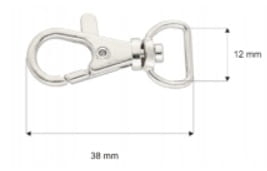 Karabińczyk Metal 13mm Rybka Nikiel Nrelok 10szt