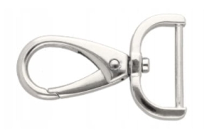 Karabińczyk Metalowy 25mm Nikiel Srebrny Brelok