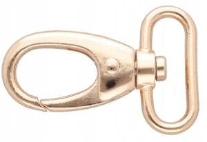 Karabińczyk Metalowy 32mm Jasne Złoto Brelok Złoty