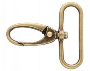 Karabińczyk Metalowy 38mm Krab Stare Złoto Brelok