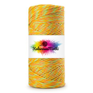 Sznurek Bawełniany Skręcany 3 POMARAŃCZE 50m 2mm