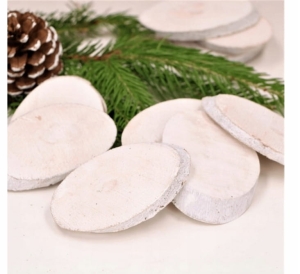 Plastry Drewna Białe Ozdoba Święta