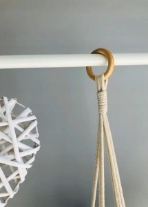 Kwietnik Wiszący Makrama ze sznurka BOHO z Kółkiem