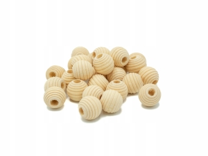 Koraliki Drewniane BARYŁKA naturalne Korale 50szt