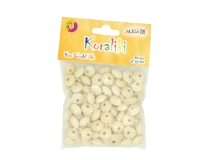 Koraliki Drewniane DYSKI naturalne Korale 80szt