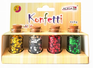 Konfetti Brokat Gwiazdki Błyszczące 4 kol Słoiczki