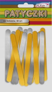 Patyczki Drewniane do Lodów Szpatułki METALIZOWANE