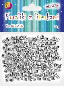 Koraliki Akrylowe LITERKI mix KOSTKI 100szt
