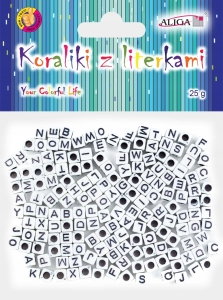Koraliki Plastikowe LITERKI mix KOSTKI 100szt