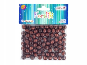 Koraliki Drewniane Brązowe Korale 80szt