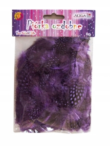Pióra Kreatywne Piórka Fioletowe Dekoracyjne