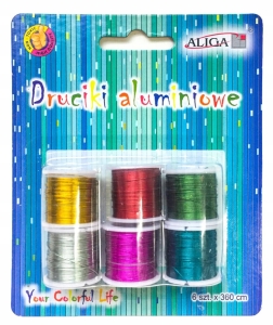 Druciki Aluminiowe Florystyczne Szpulki 3,6m 6szt