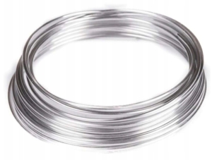 DRUT aluminiowy OZDOBNY gładki SREBRNY 1,25mm x 5m