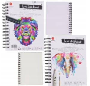 ZESTAW SZKICOWNIK I PISAKI AKWARELOWE WODNE