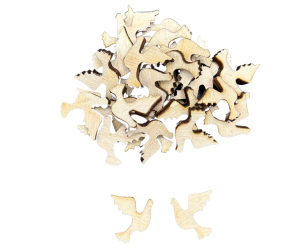 Drewniane Scrapki Gołębie Ozdoba Ślub 10szt