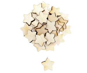 Drewniane Scrapki Gwiazdy Gwiazdki Dekor 30szt